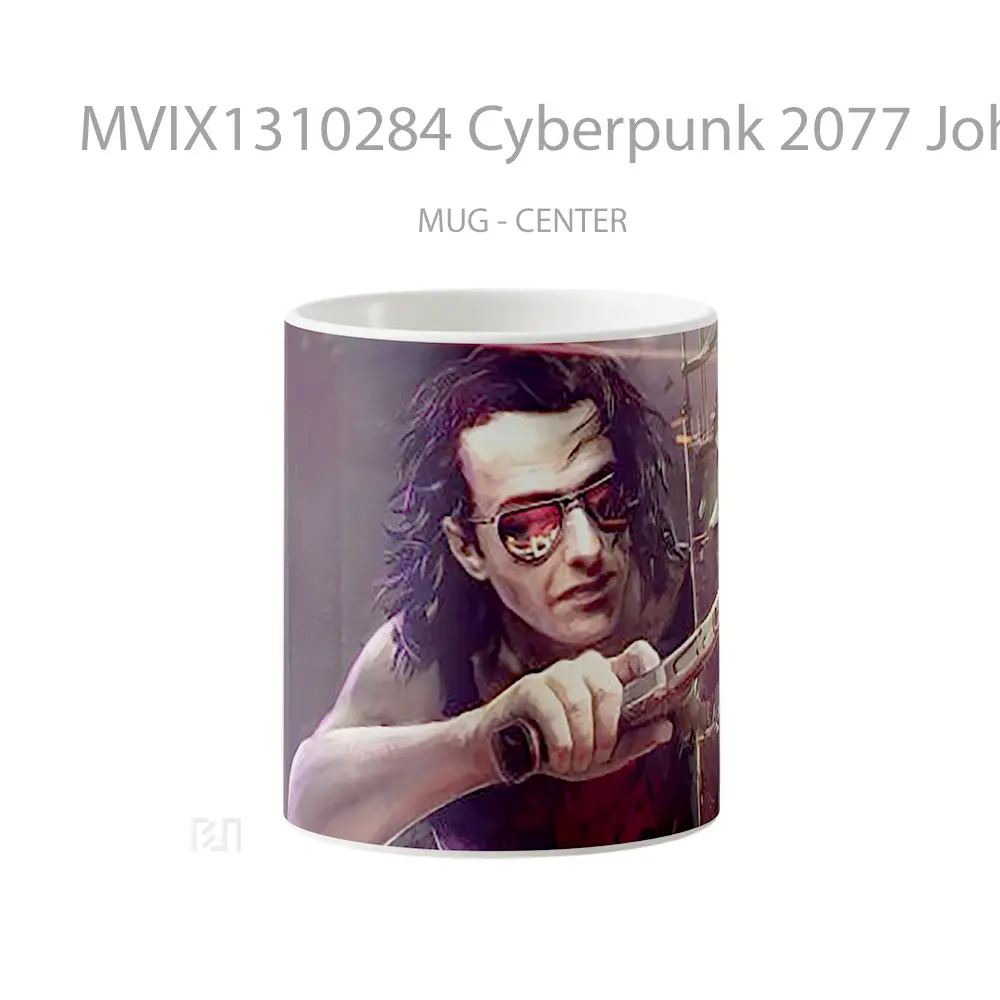 Mug Cyberpunk 2077 Johnny Silverhand Cangkir Gamer
