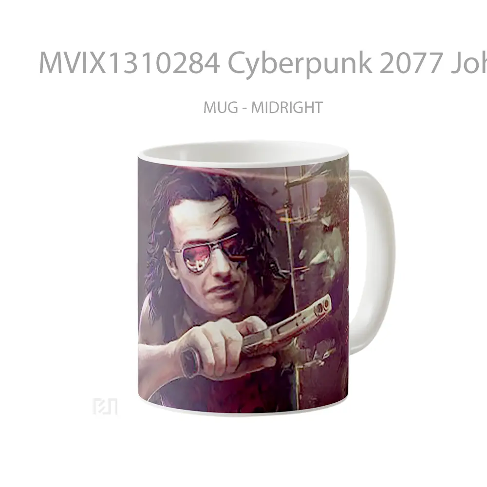 Mug Cyberpunk 2077 Johnny Silverhand Cangkir Gamer - All-side / Desain