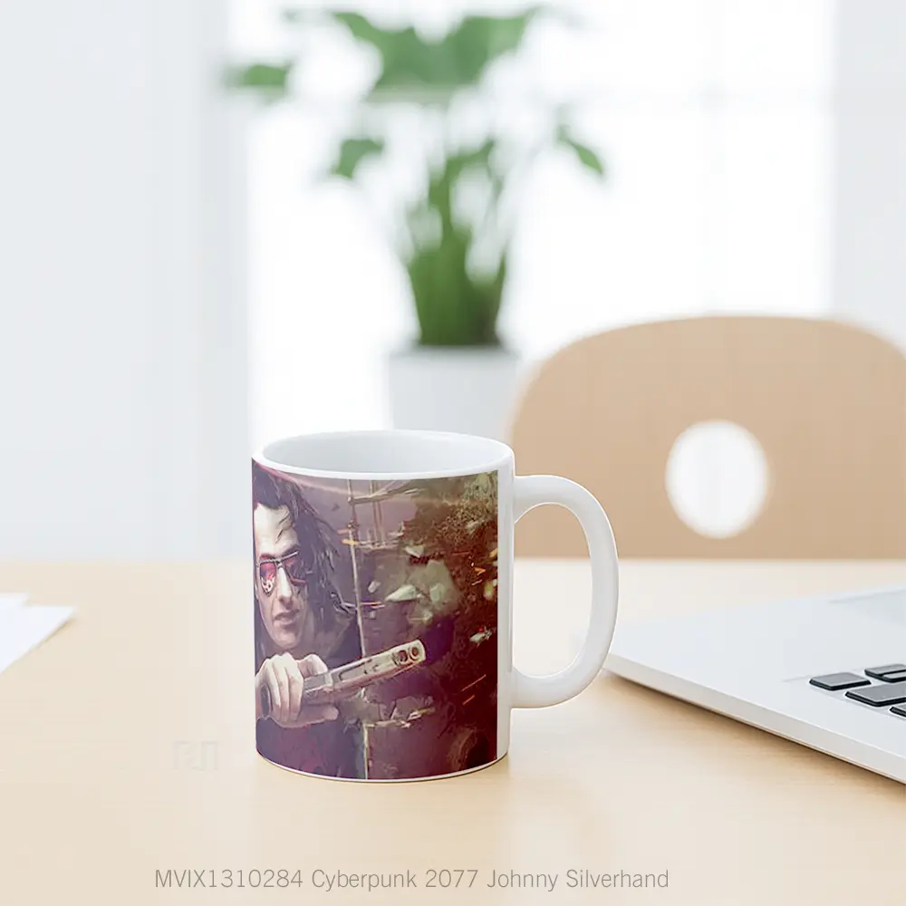 Mug Cyberpunk 2077 Johnny Silverhand Cangkir Gamer - All-side / Desain