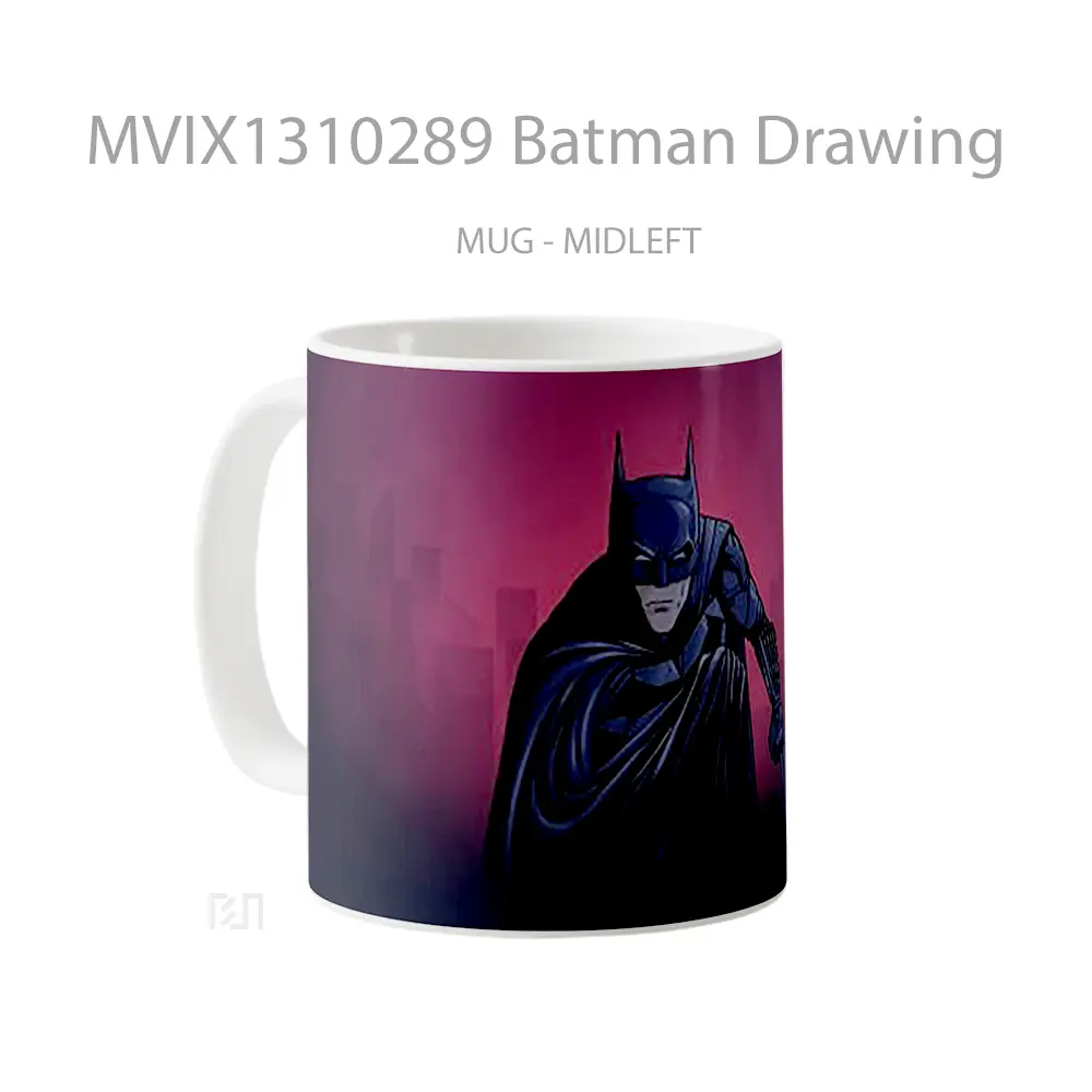 Mug Batman Drawing Gelas Superhero - All-side / Desain