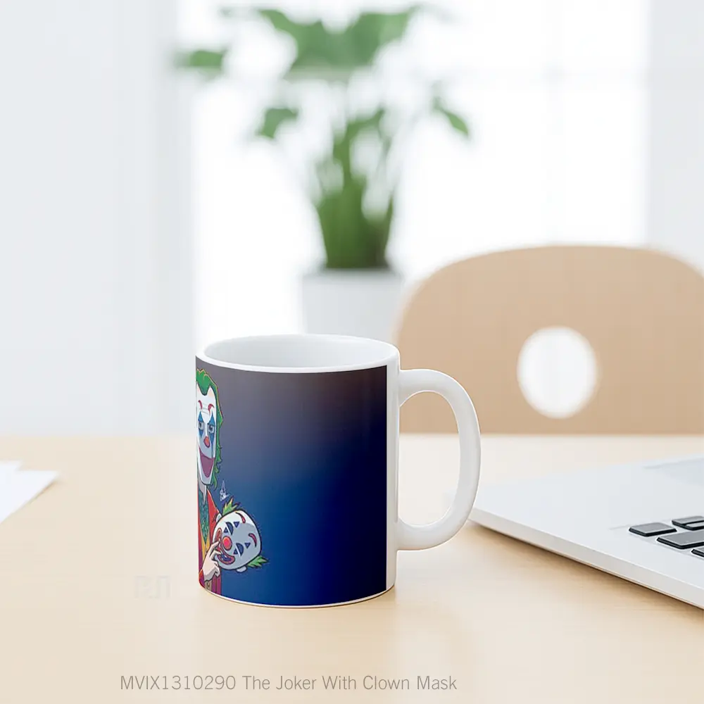 Mug The Joker With Clown Mask Gelas Superhero - All-side / Desain