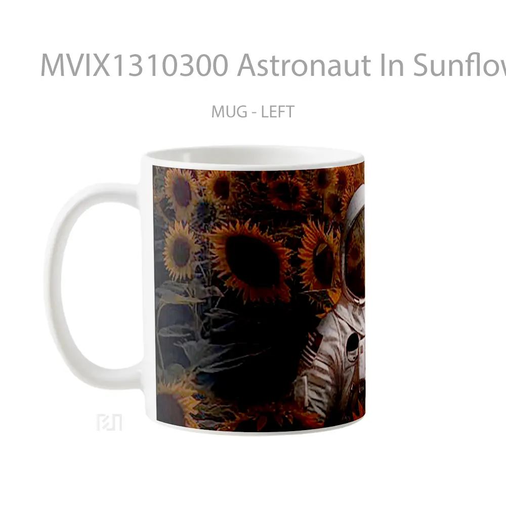 Mug Astronaut In Sunflower Field Gelas Pemandangan Alam - All-side / Desain