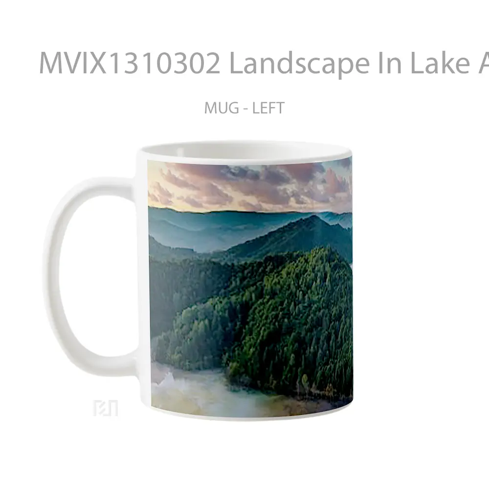 Mug Landscape In Lake At Sunset Gelas Pemandangan Alam - All-side / Desain