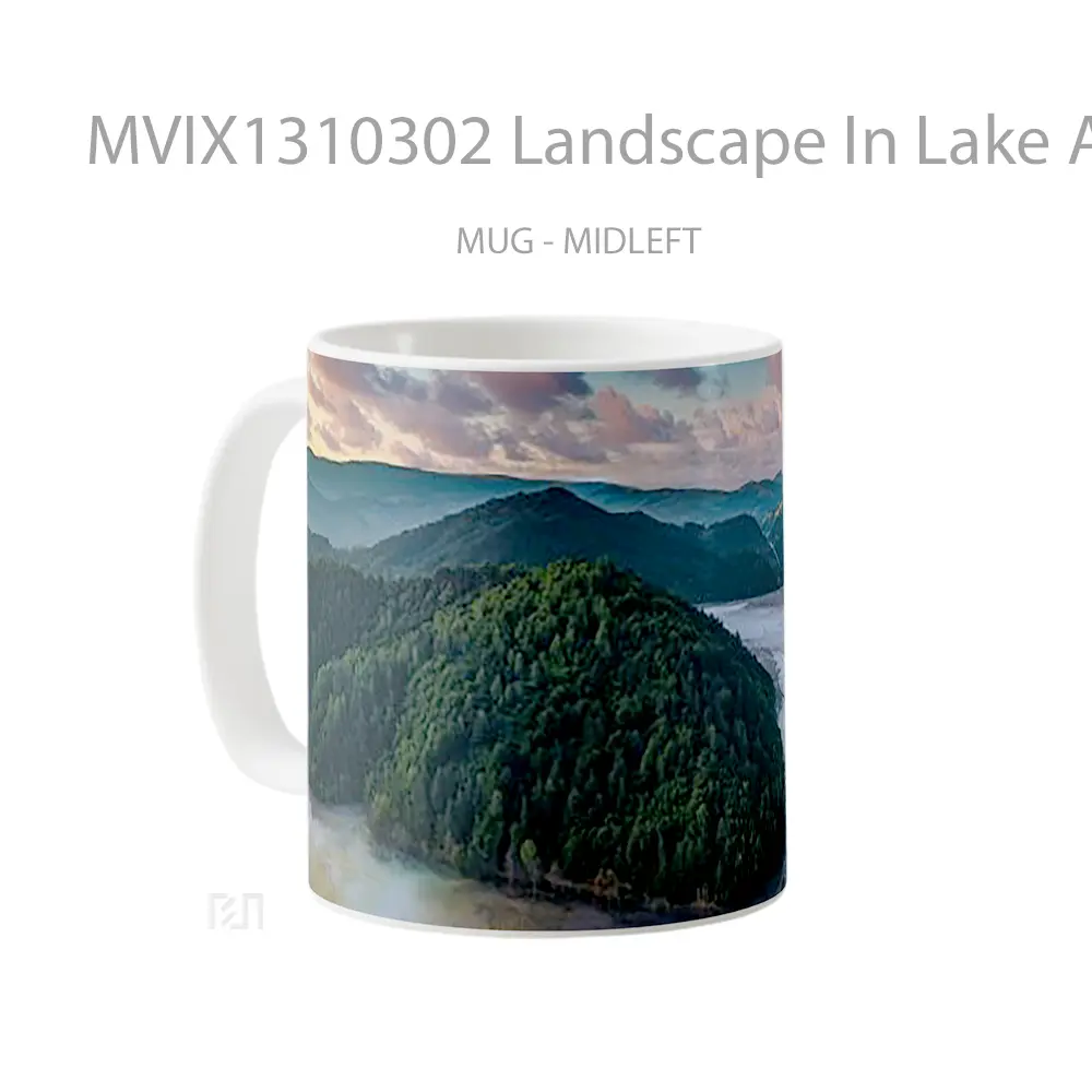 Mug Landscape In Lake At Sunset Gelas Pemandangan Alam - All-side / Desain