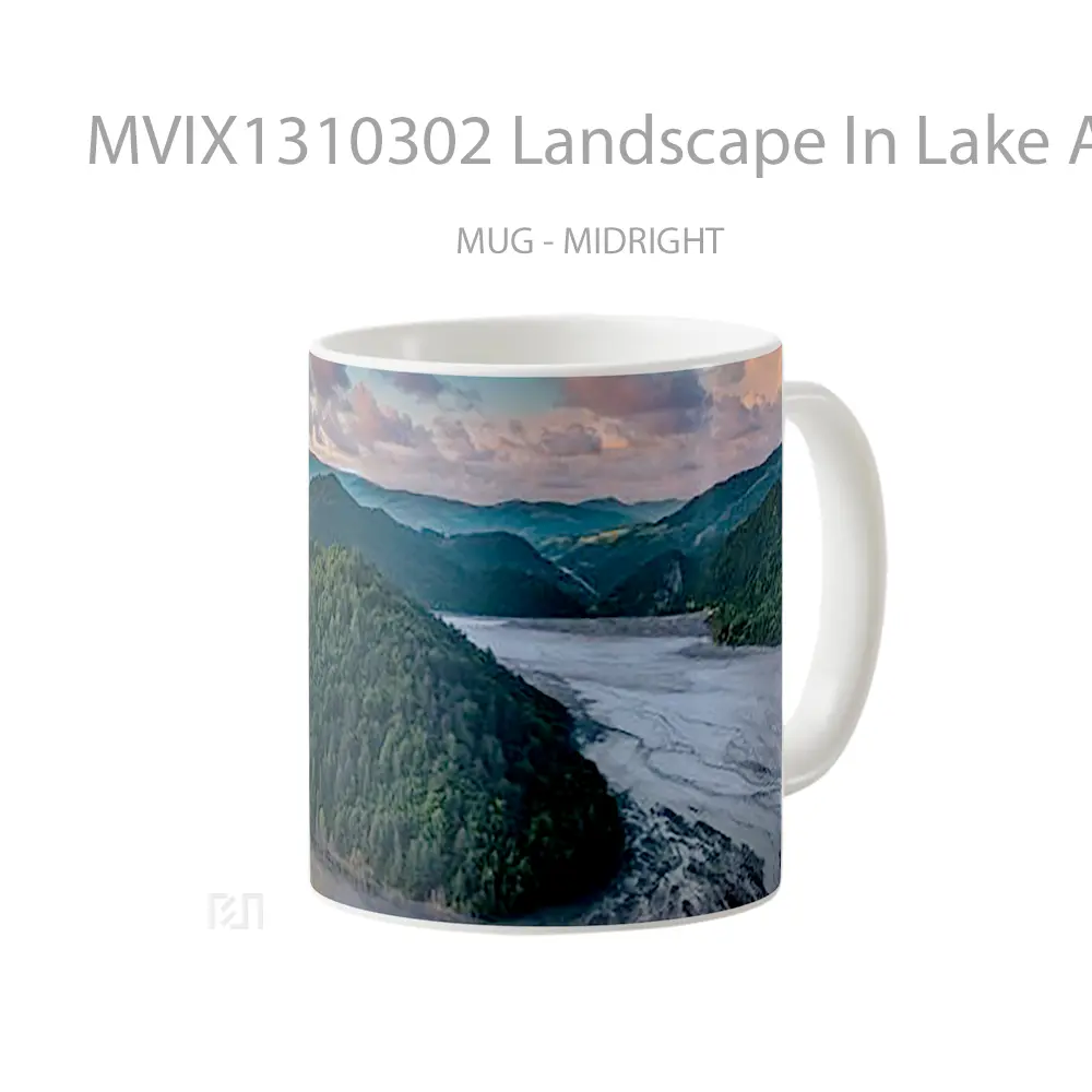 Mug Landscape In Lake At Sunset Gelas Pemandangan Alam - All-side / Desain