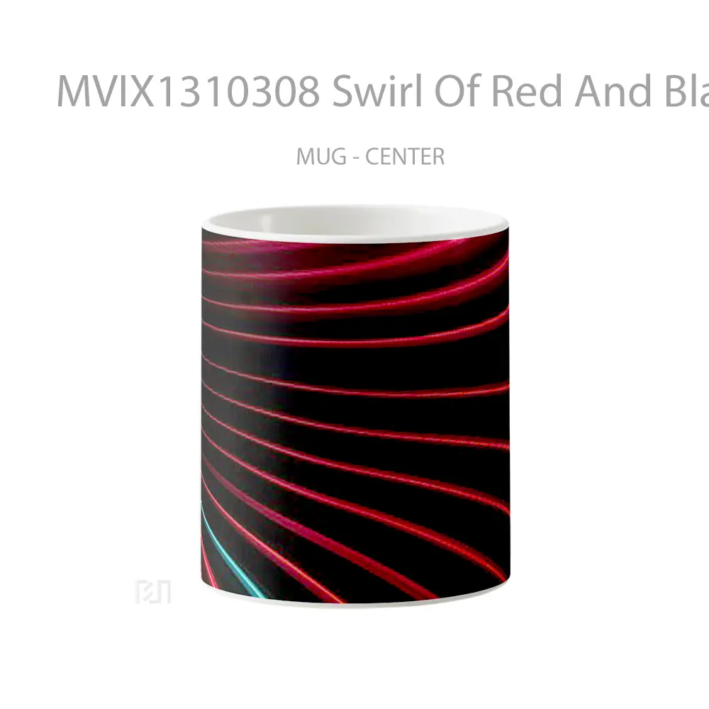 Mug Swirl Of Red And Black Lines Gelas Keramik Unik
