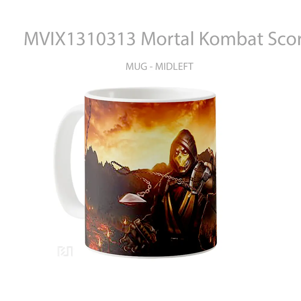 Mug Mortal Kombat Scorpion Samurai Gelas Keramik Unik - All-side / Desain