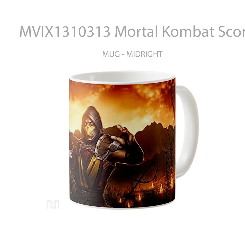 Mug Mortal Kombat Scorpion Samurai Gelas Keramik Unik - All-side / Desain
