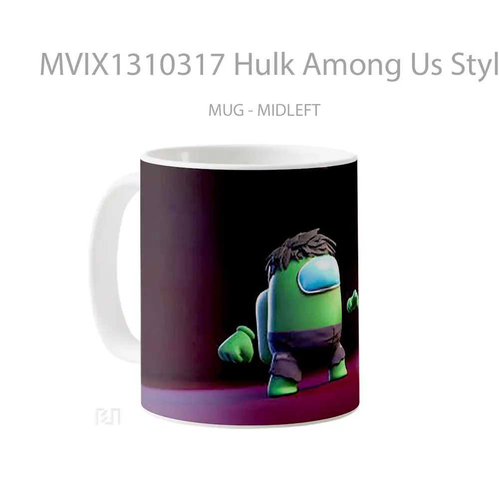 Mug Hulk Among Us Style Gelas Superhero - All-side / Desain