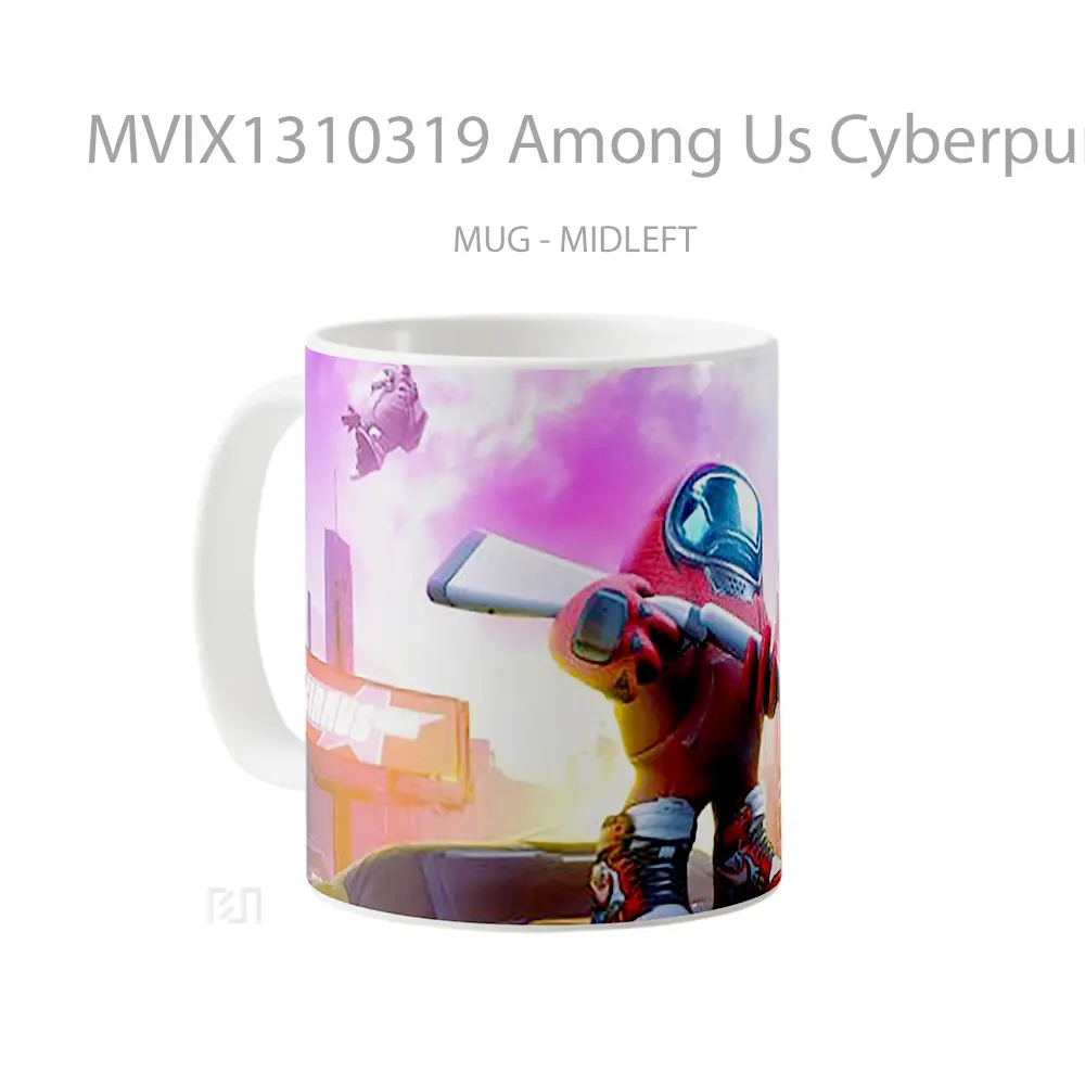 Mug Among Us Cyberpunk Style Cangkir Gamer - All-side / Desain