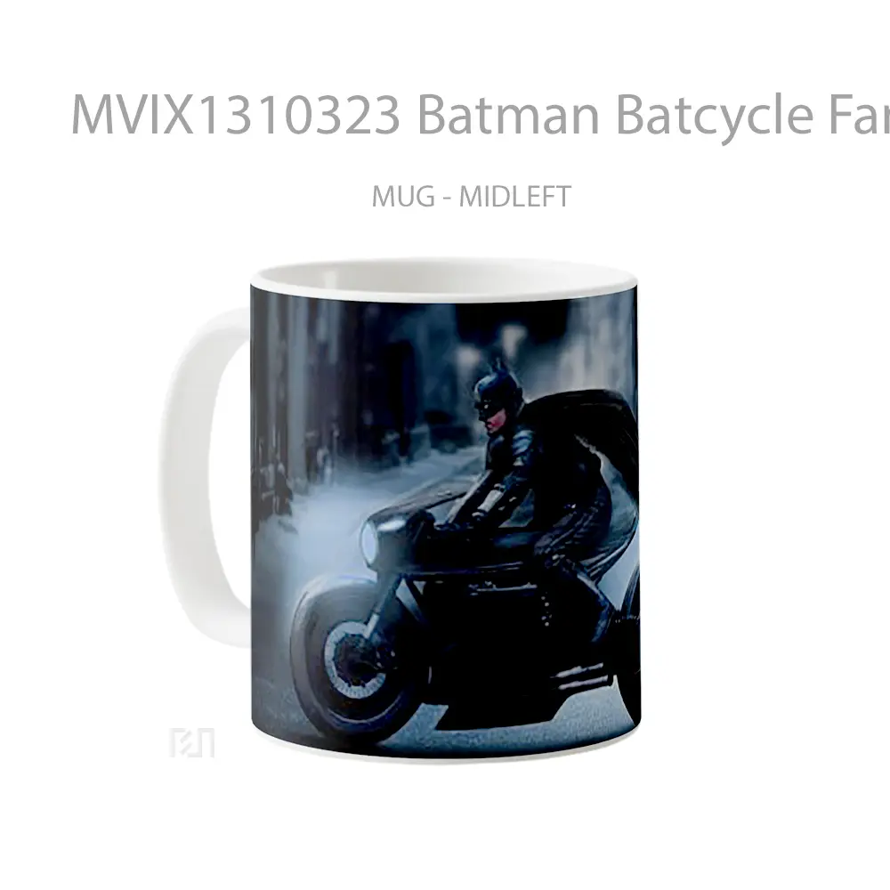 Mug Batman Batcycle Fanart Gelas Superhero - All-side / Desain