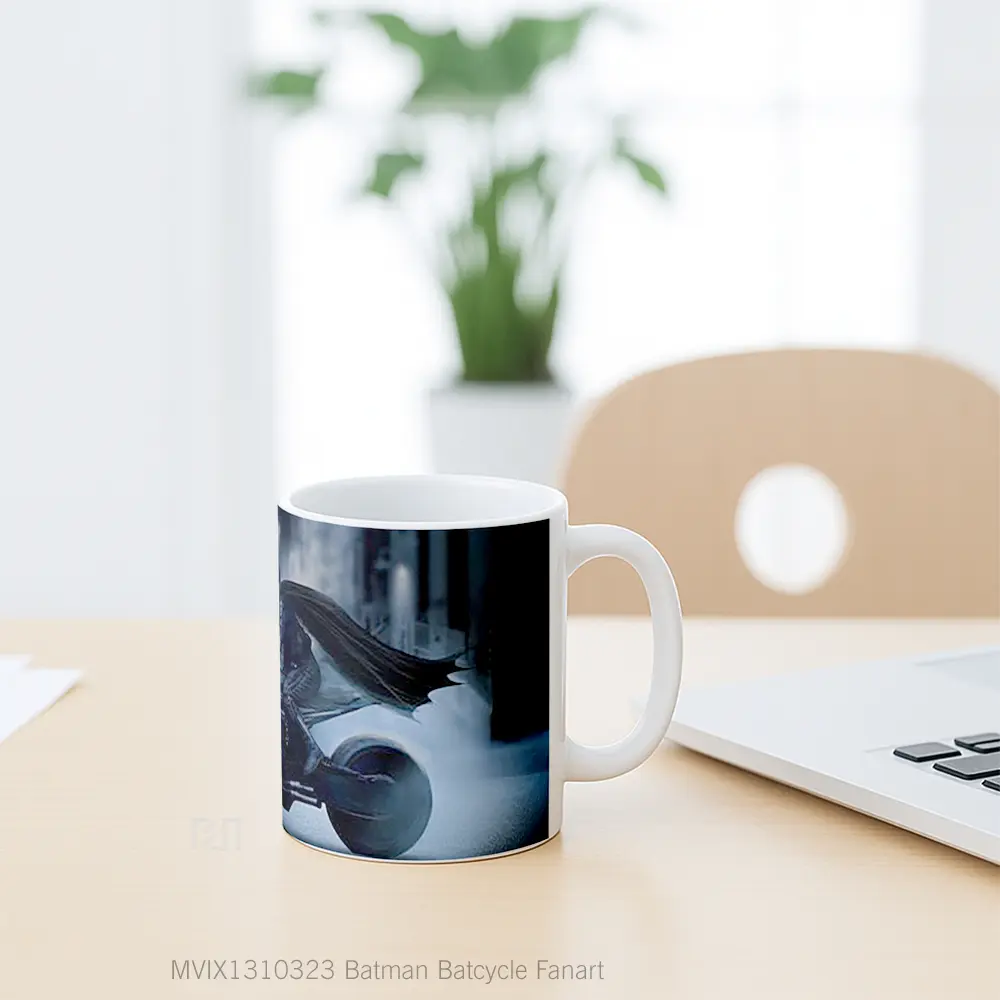 Mug Batman Batcycle Fanart Gelas Superhero - All-side / Desain