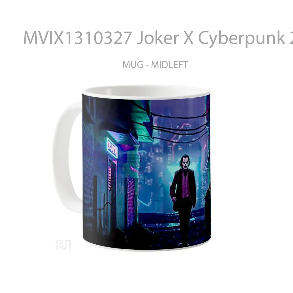 Mug Joker X Cyberpunk 2077 Gelas Superhero - All-side / Desain