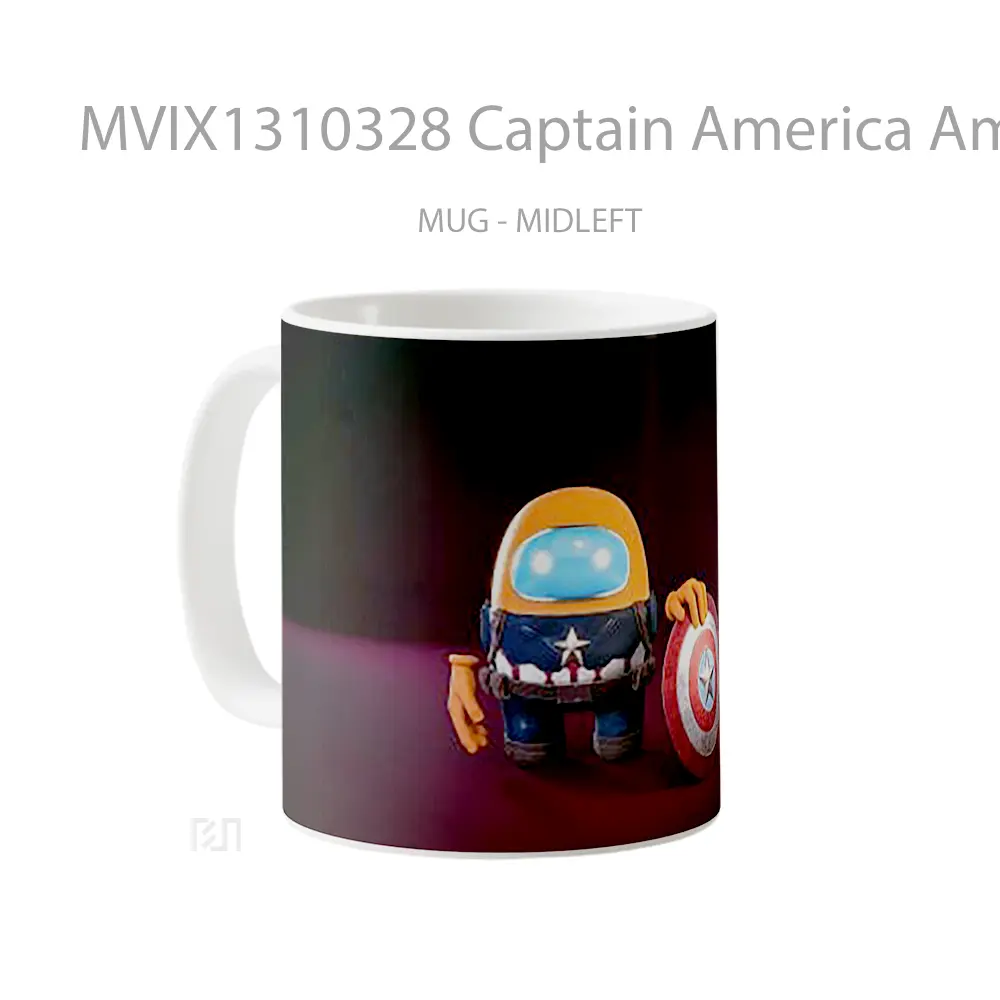 Mug Captain America Among Us Style Gelas Superhero - All-side / Desain