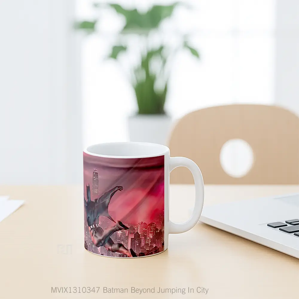 Mug Batman Beyond Jumping In City Gelas Superhero - All-side / Desain