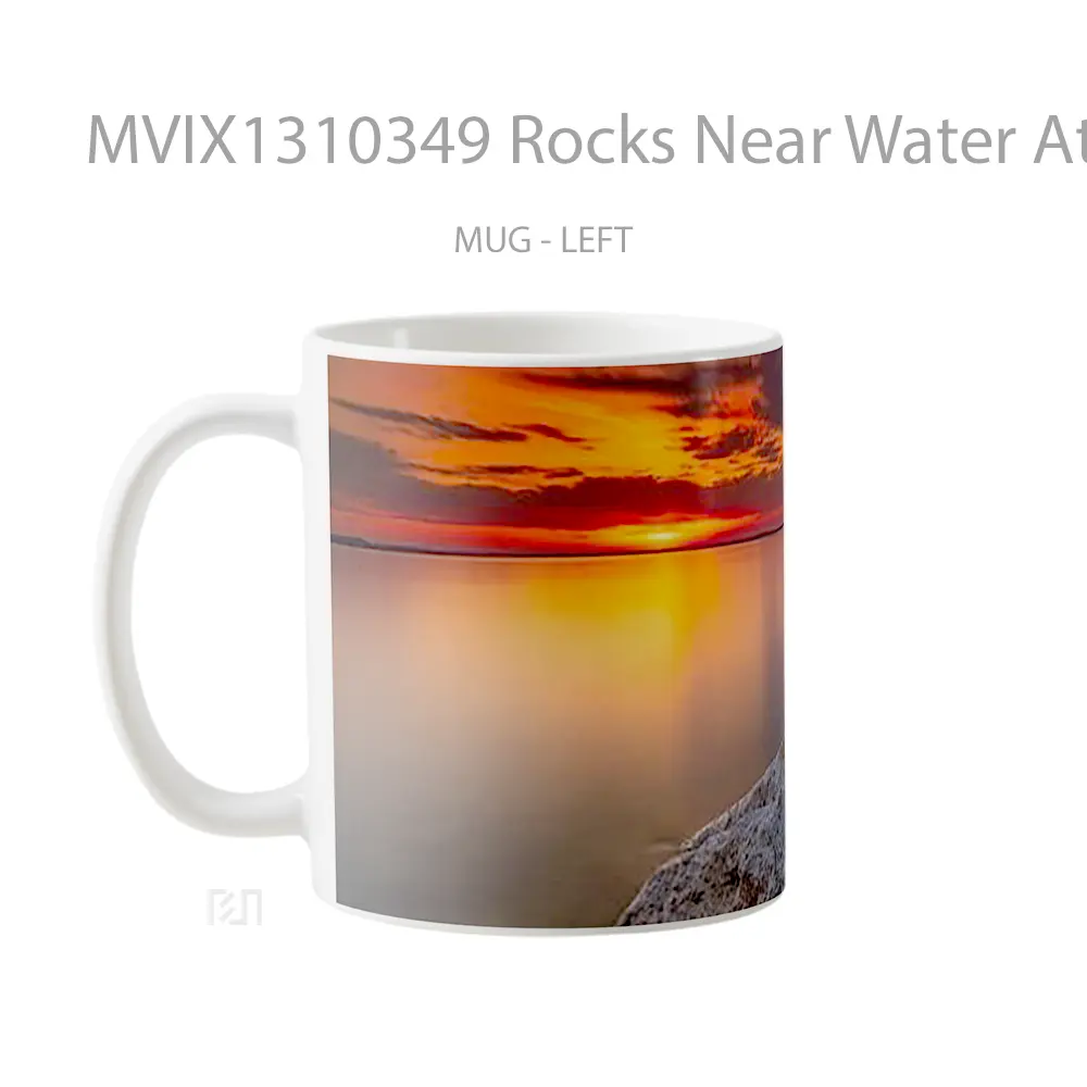 Mug Rocks Near Water At Sunset Gelas Pemandangan Alam - All-side / Desain