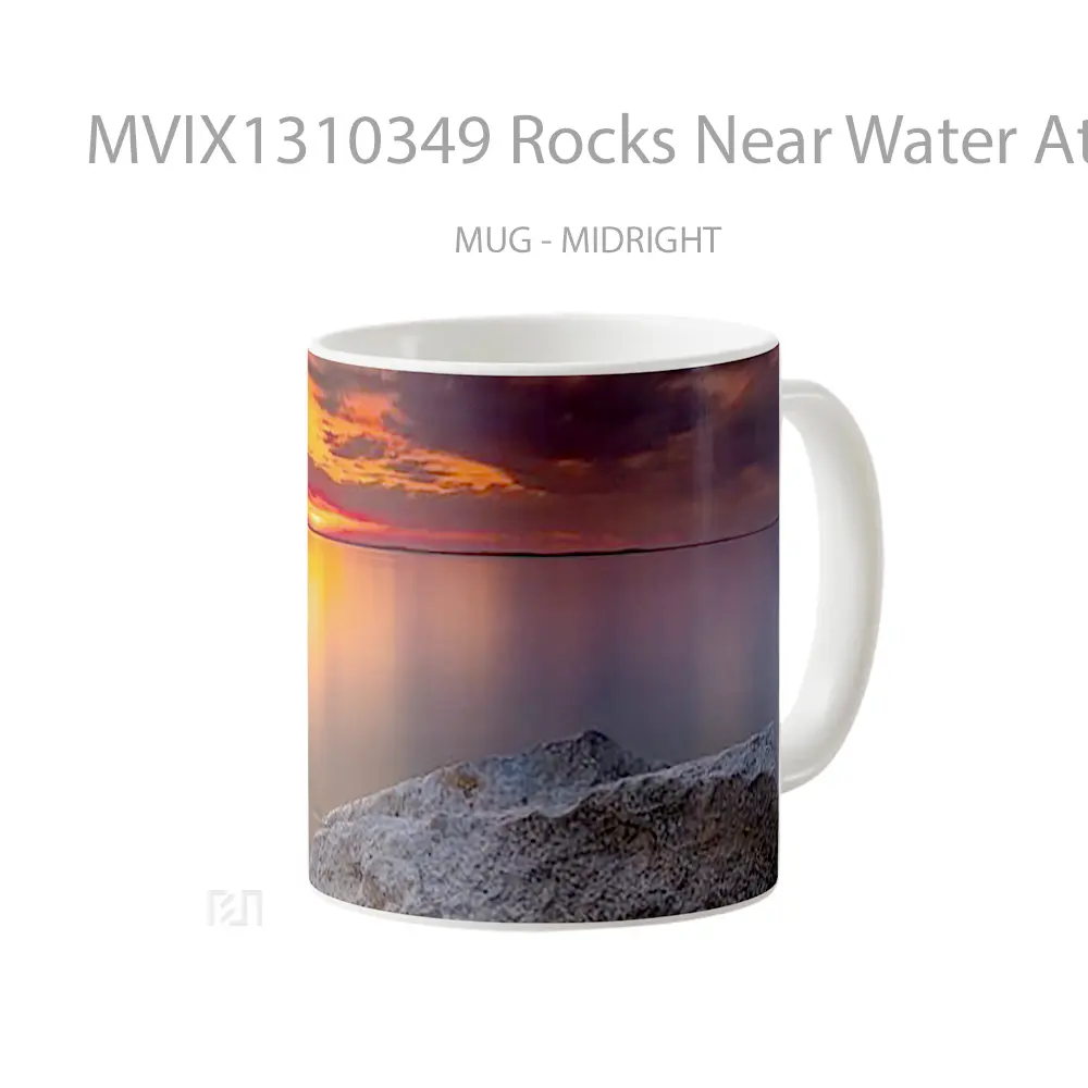 Mug Rocks Near Water At Sunset Gelas Pemandangan Alam - All-side / Desain