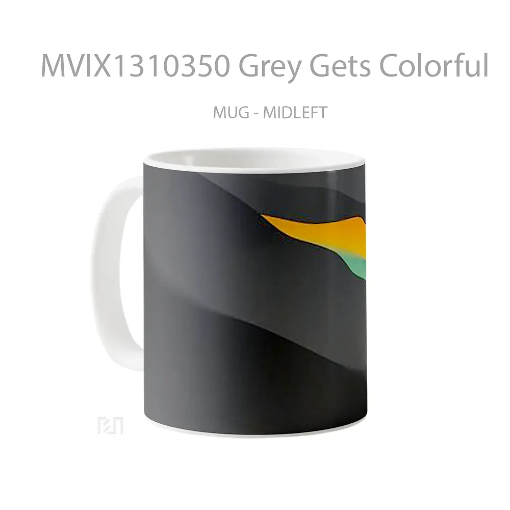 Mug Grey Gets Colorful Gelas Keramik Unik - All-side / Desain