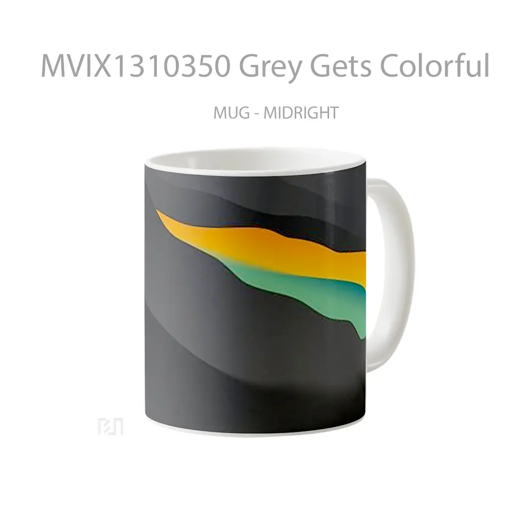 Mug Grey Gets Colorful Gelas Keramik Unik - All-side / Desain