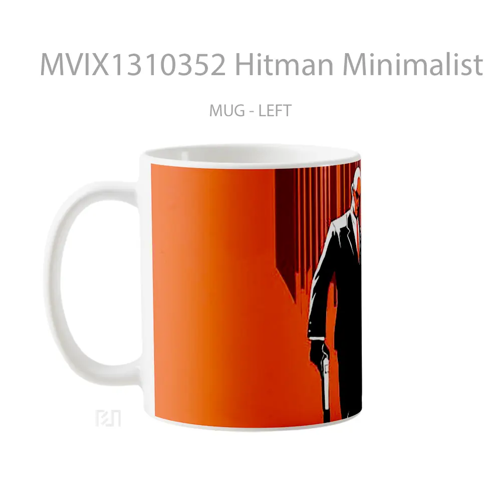 Mug Hitman Minimalist Gelas Seni Modern - All-side / Desain