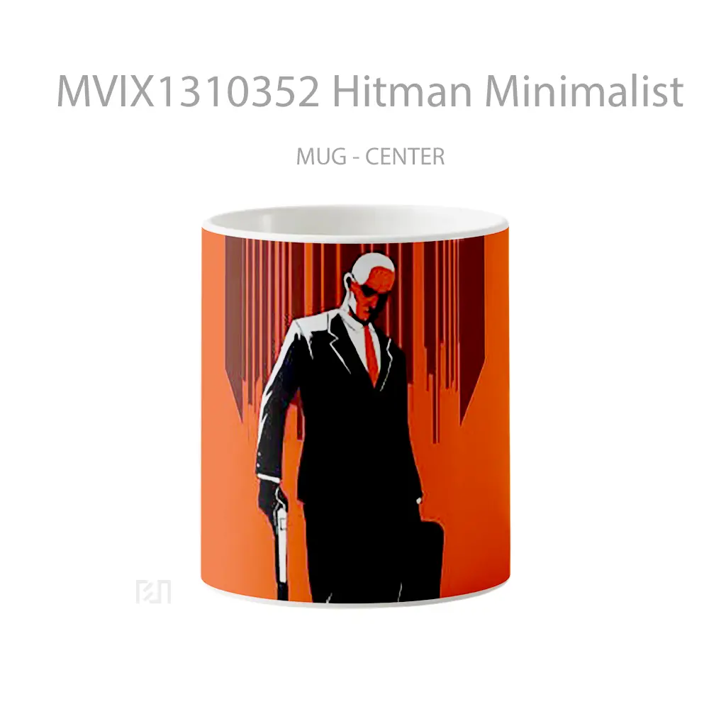 Mug Hitman Minimalist Gelas Seni Modern