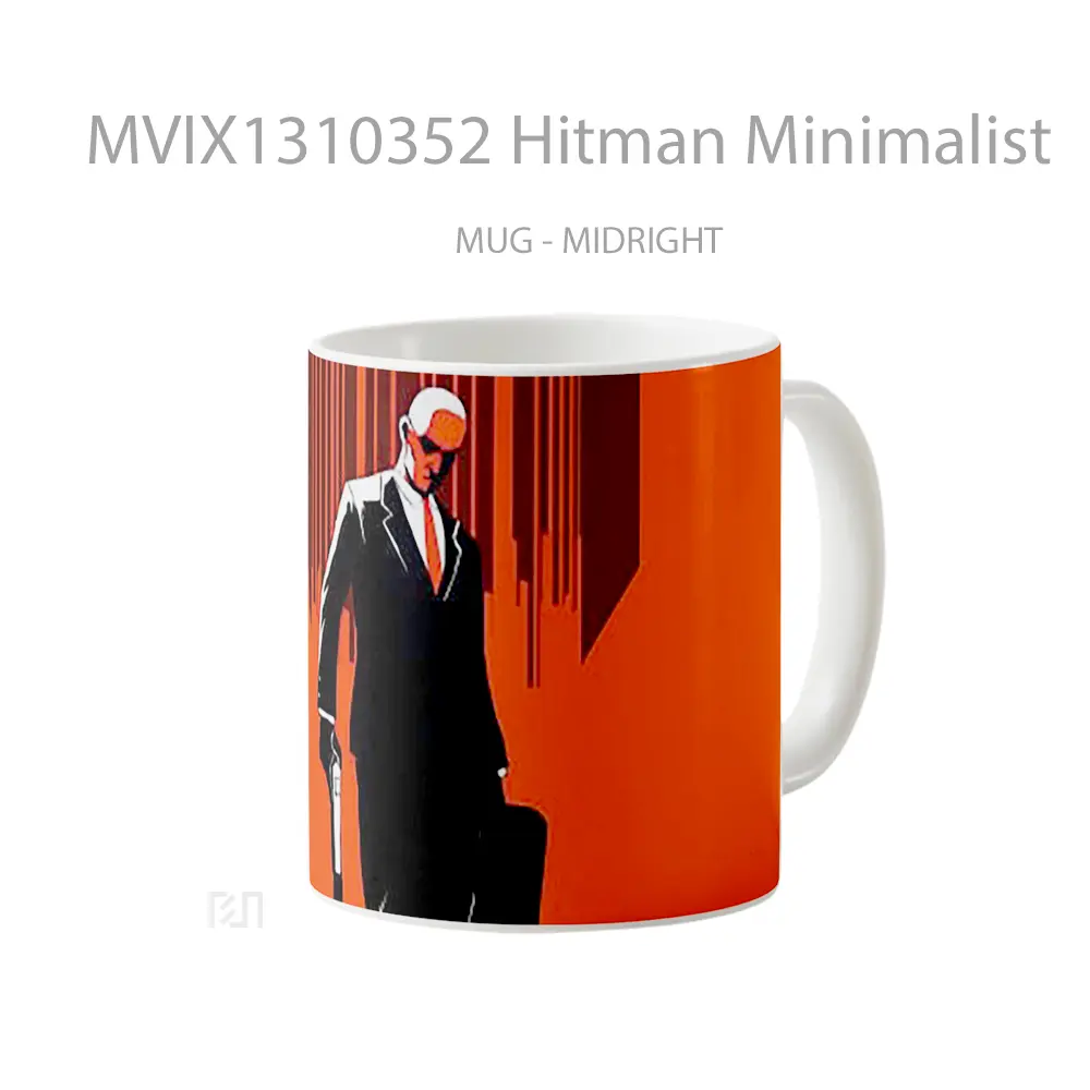 Mug Hitman Minimalist Gelas Seni Modern - All-side / Desain