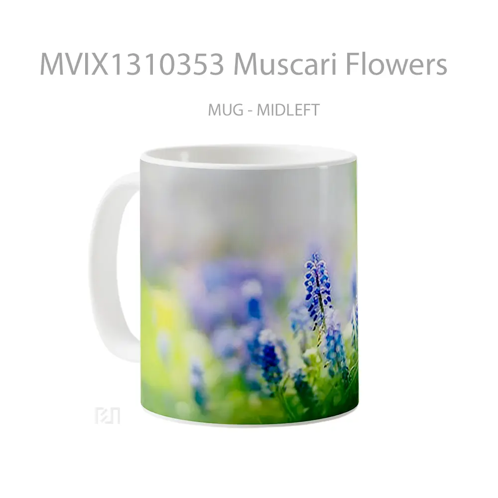 Mug Muscari Flowers Gelas Pemandangan Alam - All-side / Desain