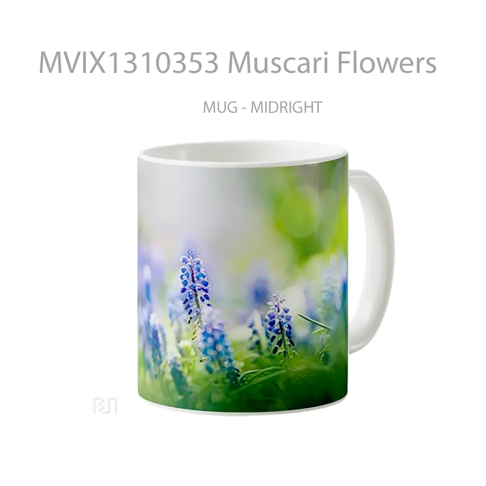 Mug Muscari Flowers Gelas Pemandangan Alam - All-side / Desain