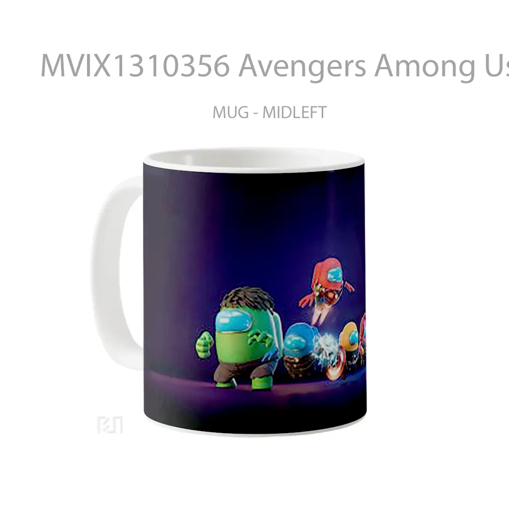 Mug Avengers Among Us Style Gelas Superhero - All-side / Desain