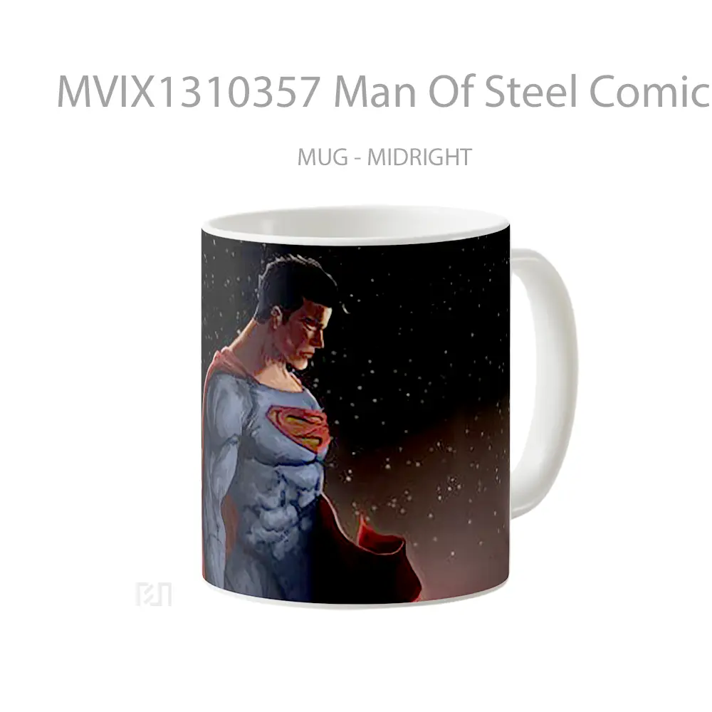 Mug Man Of Steel Comic Art Gelas Keramik Unik - All-side / Desain