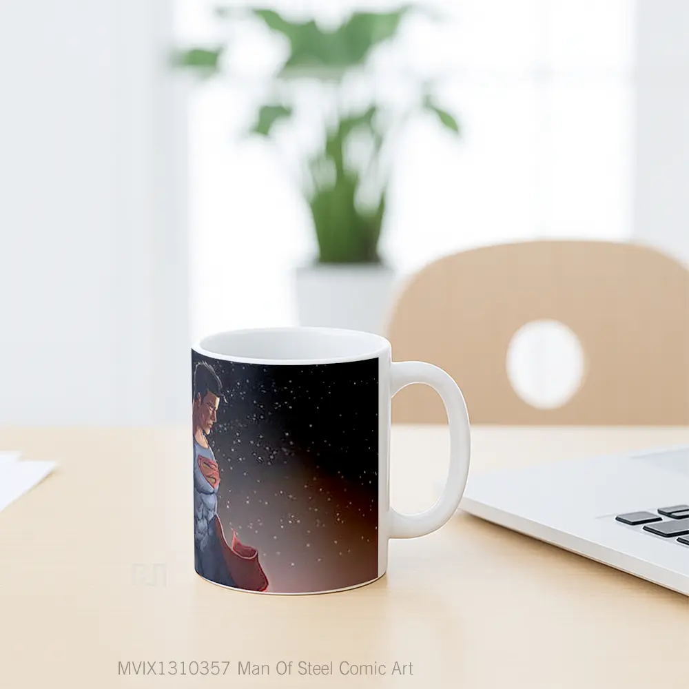 Mug Man Of Steel Comic Art Gelas Keramik Unik - All-side / Desain