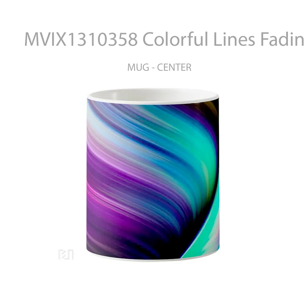 Mug Colorful Lines Fading Gelas Keramik Unik