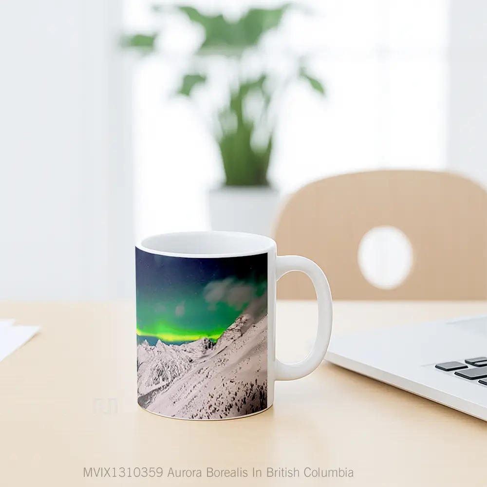 Mug Aurora Borealis In British Columbia Gelas Keramik Unik - All-side / Desain