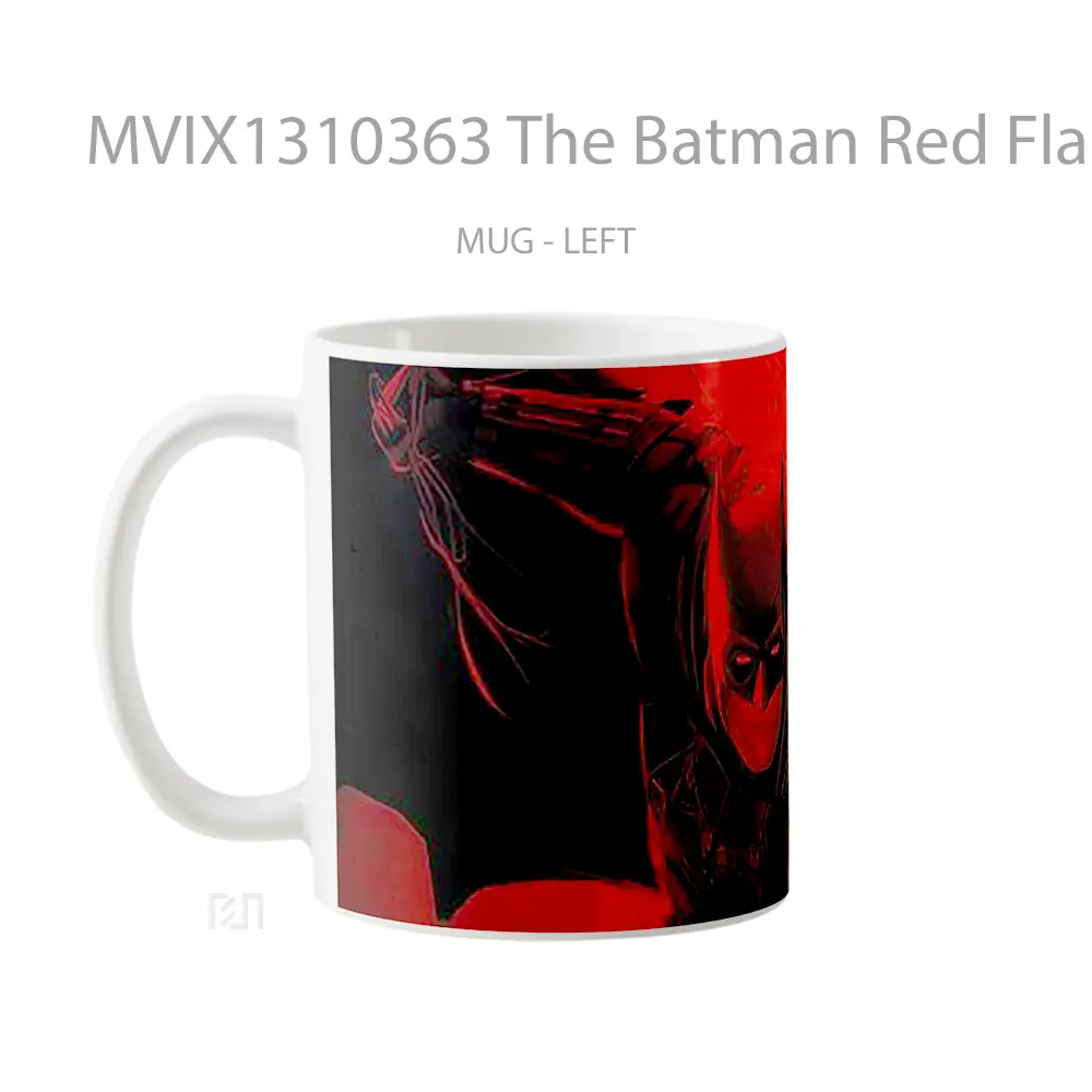 Mug The Batman Red Flame Gelas Superhero - All-side / Desain