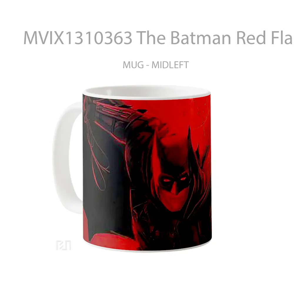 Mug The Batman Red Flame Gelas Superhero - All-side / Desain