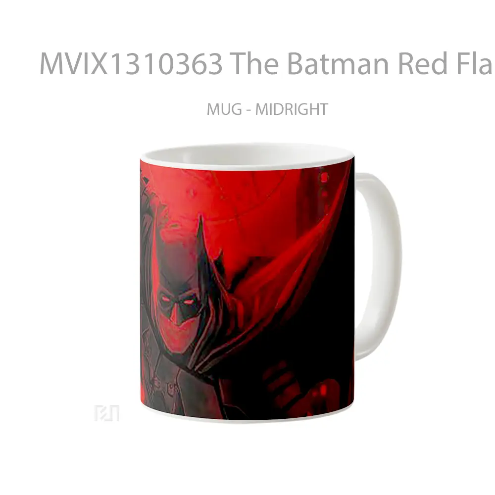 Mug The Batman Red Flame Gelas Superhero - All-side / Desain