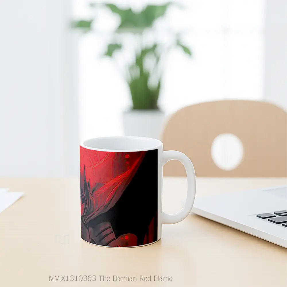 Mug The Batman Red Flame Gelas Superhero - All-side / Desain