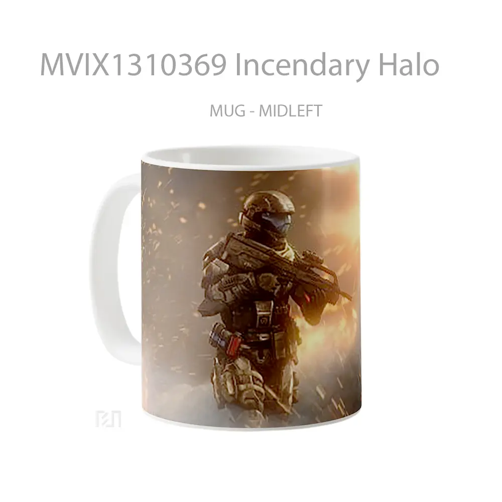 Mug Incendary Halo Cangkir Gamer - All-side / Desain