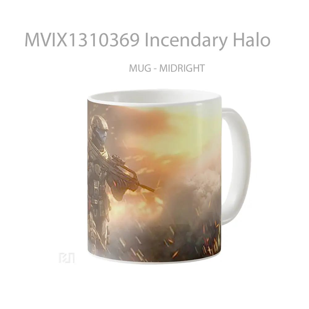 Mug Incendary Halo Cangkir Gamer - All-side / Desain