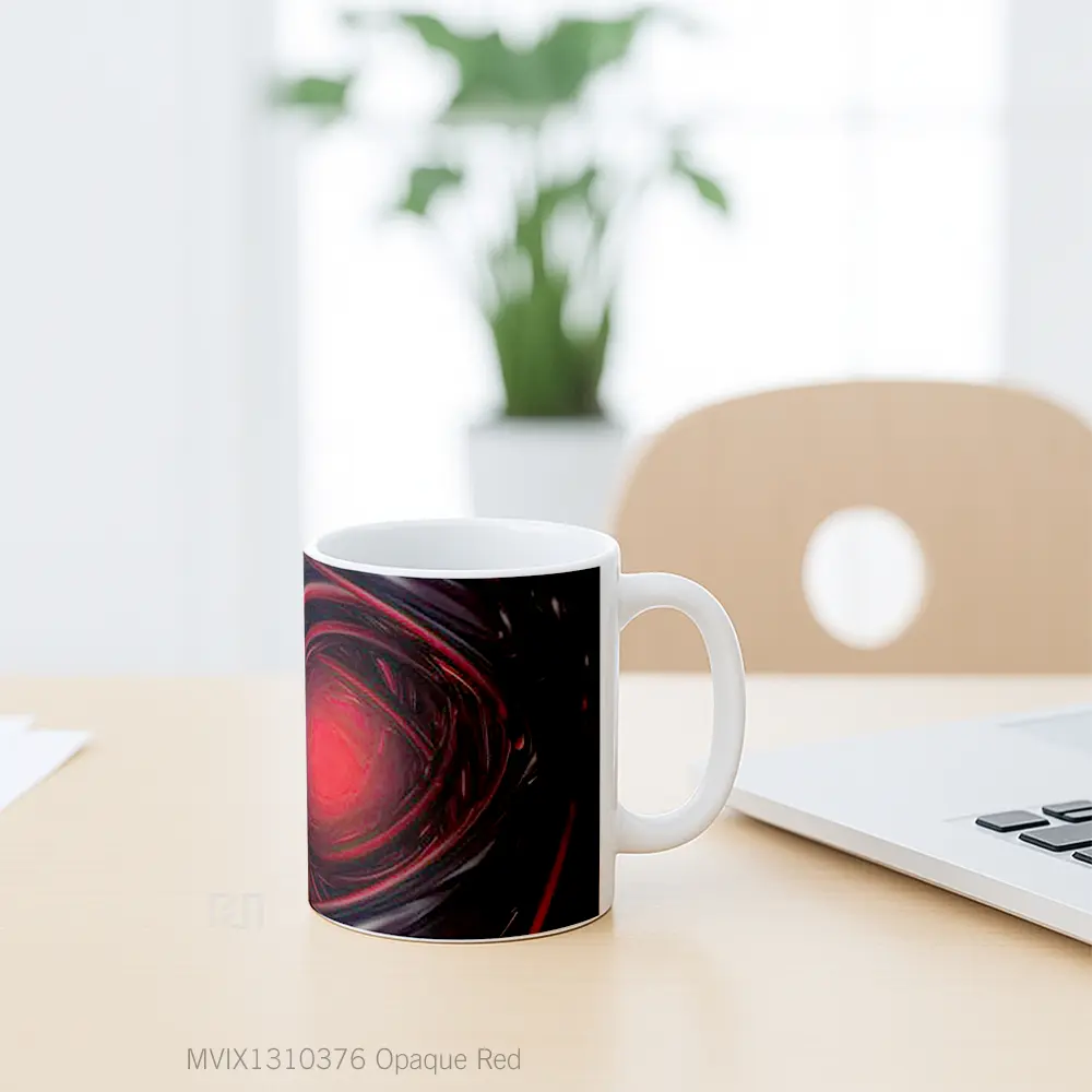 Mug Opaque Red Gelas Keramik Unik - All-side / Desain