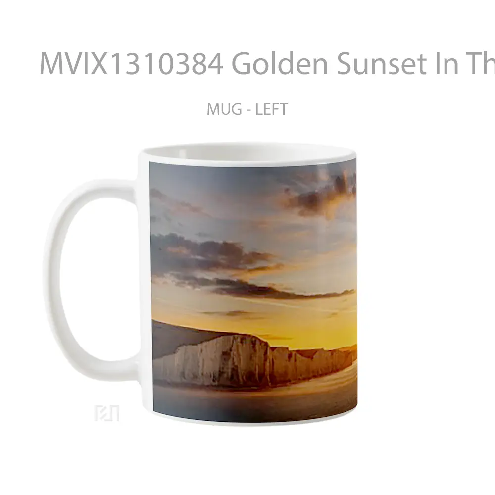 Mug Golden Sunset In The Sea Gelas Pemandangan Alam - All-side / Desain