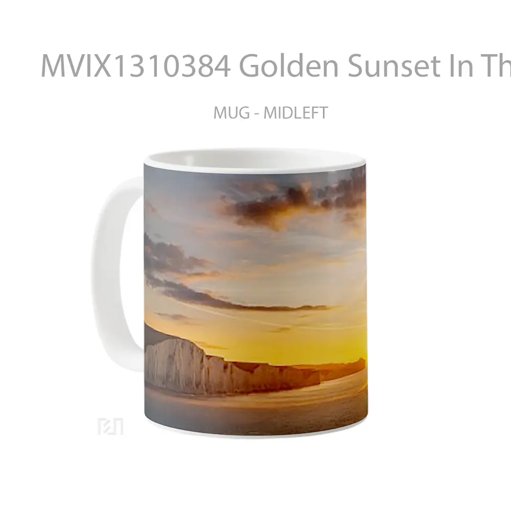 Mug Golden Sunset In The Sea Gelas Pemandangan Alam - All-side / Desain