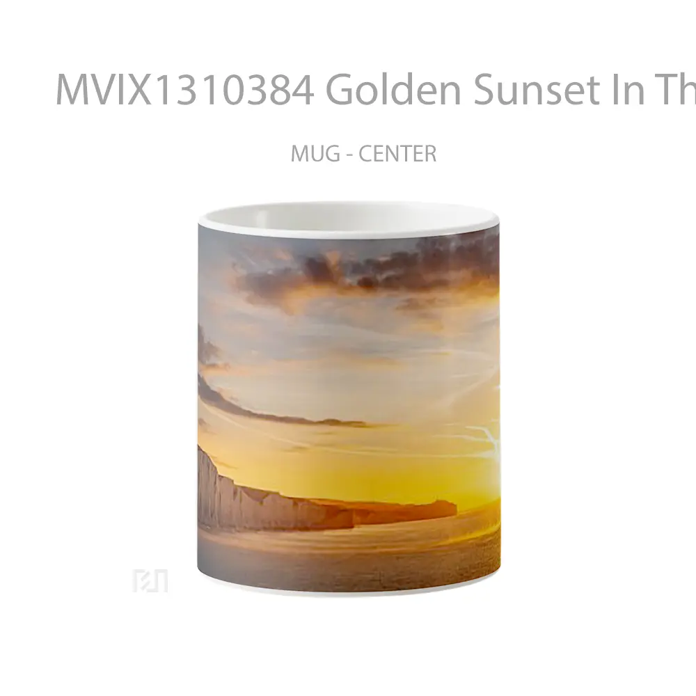 Mug Golden Sunset In The Sea Gelas Pemandangan Alam