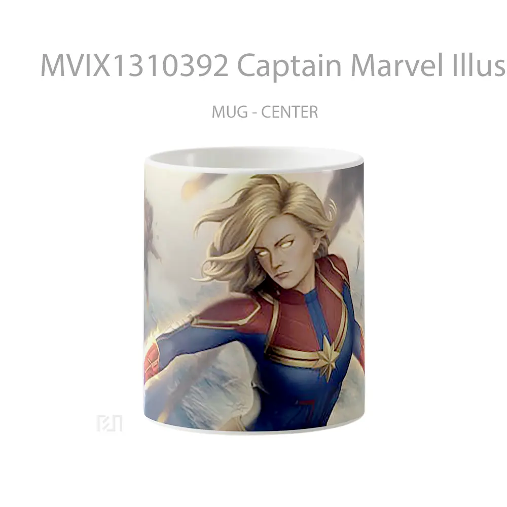 Mug Captain Marvel Illustration Gelas Superhero