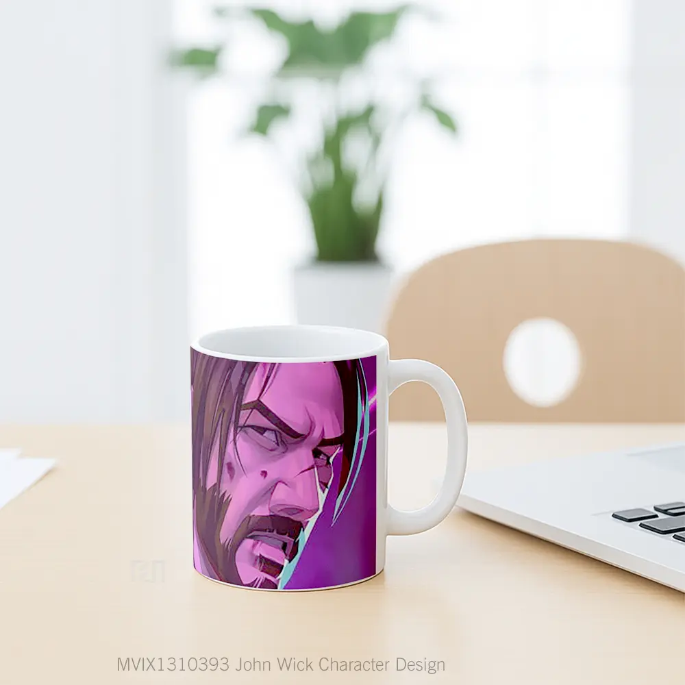 Mug John Wick Character Design Gelas Seni Modern - All-side / Desain