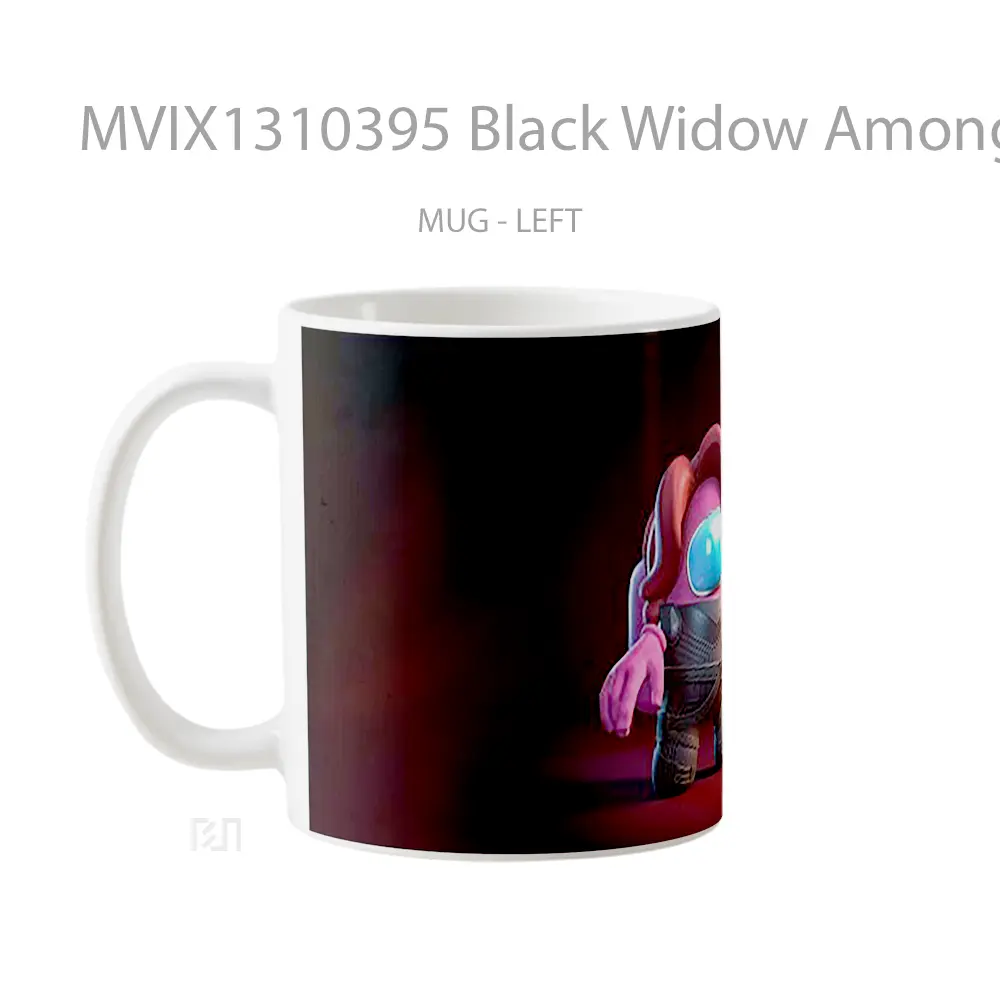 Mug Black Widow Among Us Style Gelas Superhero - All-side / Desain