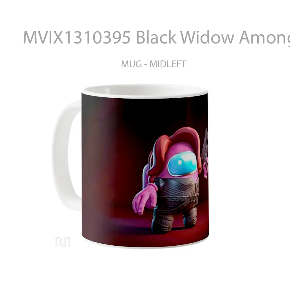 Mug Black Widow Among Us Style Gelas Superhero - All-side / Desain
