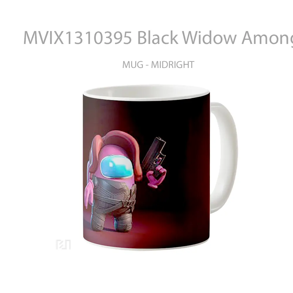 Mug Black Widow Among Us Style Gelas Superhero - All-side / Desain