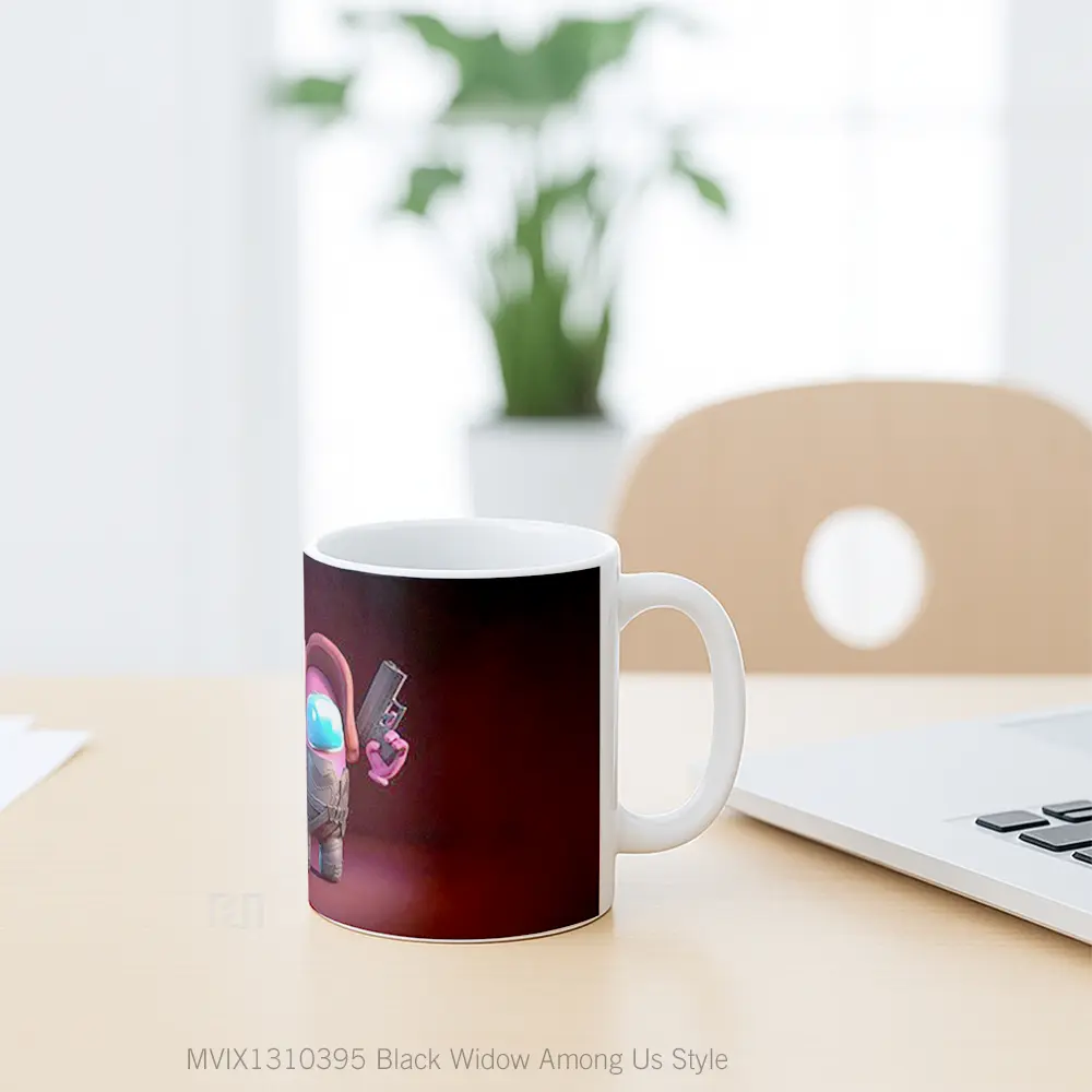 Mug Black Widow Among Us Style Gelas Superhero - All-side / Desain