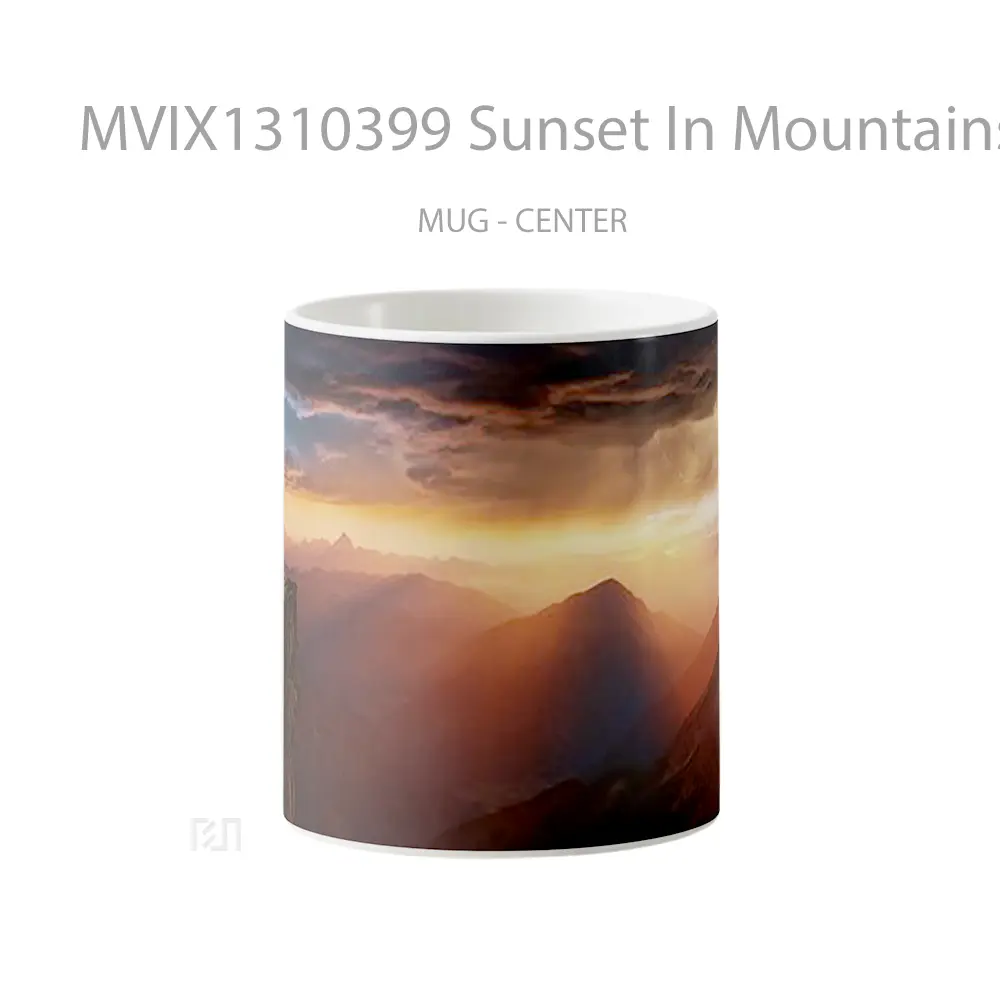 Mug Sunset In Mountains And Cliff Gelas Pemandangan Alam